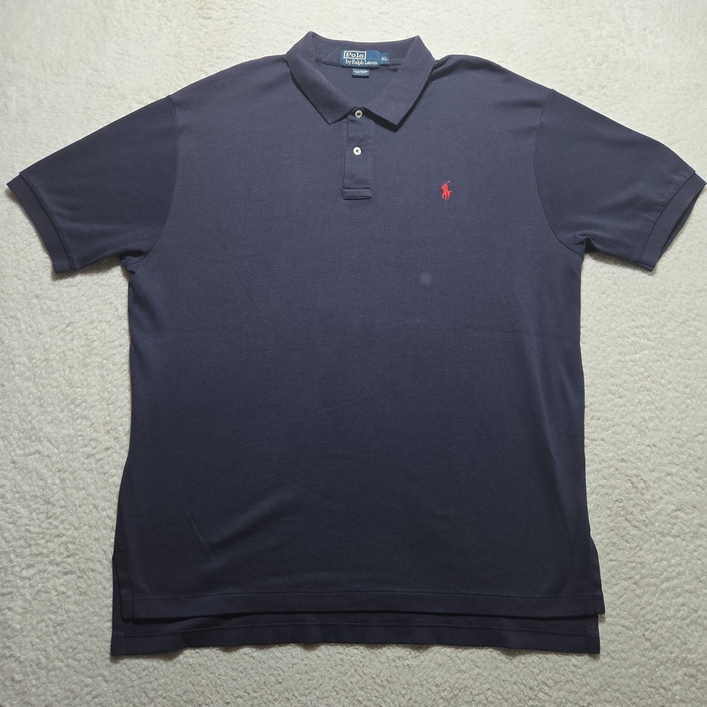 Vintage‎ 90s Polo Ralph Lauren Polo Shirt Mens XL Blue Short Sleeve Soft Cotton - Picture 1 of 6